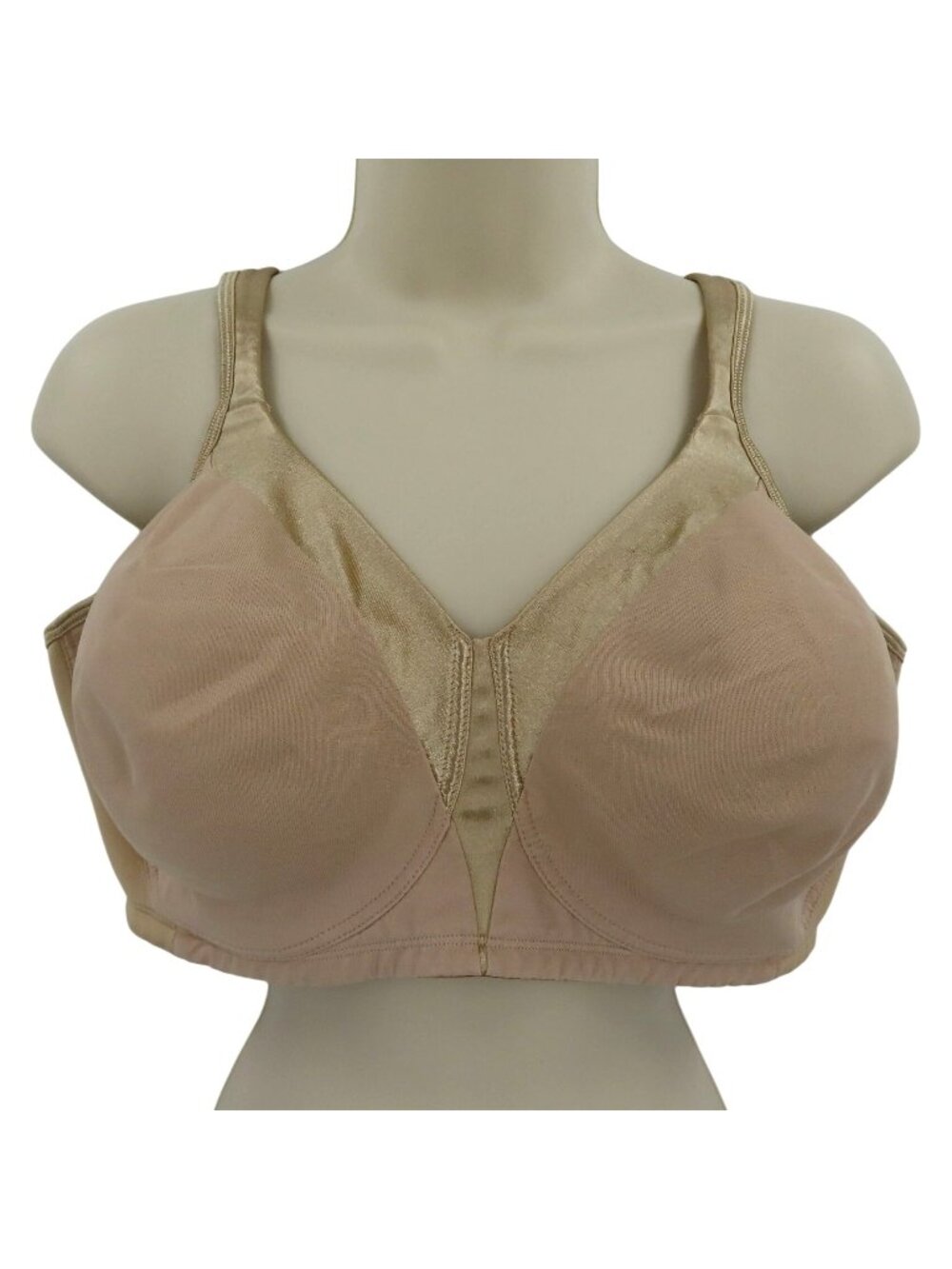 Playtex 42DDD Bra Style 4803 18 Hour Silky Soft Smoothing Solid Beige Wireless